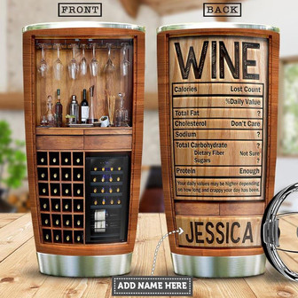 Wine Facts Personalized Stainless Steel Tumbler 20Oz - Thegiftio UK