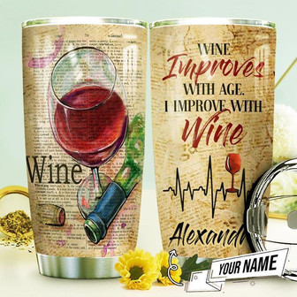Wine Personalized Stainless Steel Tumbler 20Oz - Thegiftio UK