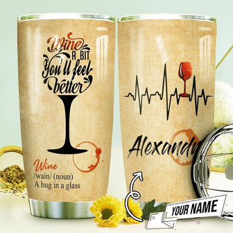 Wine Therapy Personalized Stainless Steel Tumbler 20Oz - Thegiftio UK