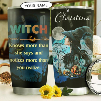 Witch Personalized Stainless Steel Tumbler 20Oz - Thegiftio UK