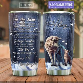 Wolf Daughter To My Mom Personalized Stainless Steel Tumbler 20Oz - Thegiftio UK