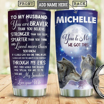 Wolf To My Husband Personalized Stainless Steel Tumbler 20Oz - Thegiftio UK