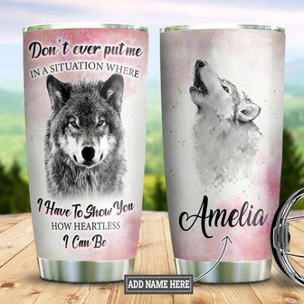 Wolf Personalized Stainless Steel Tumbler 20Oz - Thegiftio UK