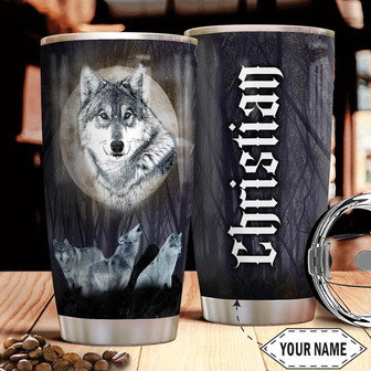 Wolf Personalized Stainless Steel Tumbler 20Oz - Thegiftio UK