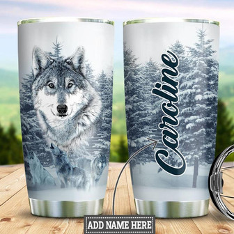 Wolf Personalized Stainless Steel Tumbler 20Oz - Thegiftio UK