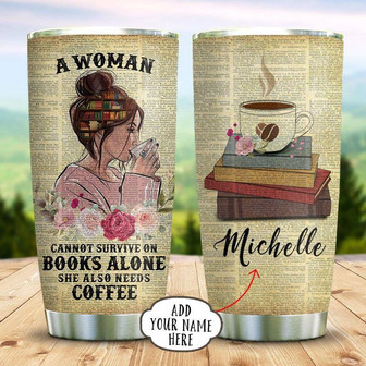 Woman Book Coffee Personalized Stainless Steel Tumbler 20Oz - Thegiftio UK