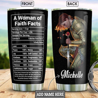 Woman Faith Facts Personalized Stainless Steel Tumbler 20Oz - Thegiftio UK