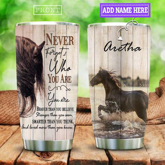 Wooden Back Horse Personalized Stainless Steel Tumbler 20Oz - Thegiftio UK