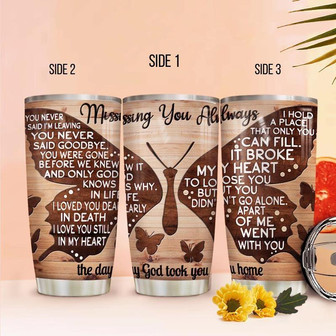 Wooden Style Butterfly Stainless Steel Tumbler 20Oz - Thegiftio UK