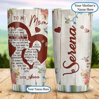 Wooden Style My Mother My Love Personalized Stainless Steel Tumbler 20Oz - Thegiftio