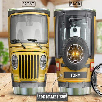 Yellow Car Personalized Stainless Steel Tumbler 20Oz - Thegiftio UK