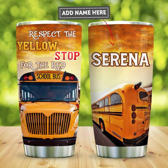 Yellow School Bus Driver Personalized Stainless Steel Tumbler 20Oz - Thegiftio UK