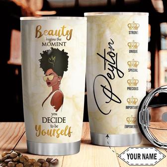 Be Yourself Black Women Personalized Stainless Steel Tumbler 20Oz - Thegiftio UK