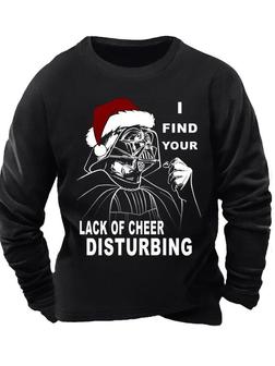 Men's I Find Your Lack Of Cheer Disturbing Christmas Funny Graphic Print Loose Text Letters -blend Casual Sweatshirt - Seseable