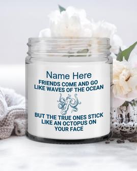 Personalized Real friends stick, funny candles, best friend gift, birthday candle, soy candles, Soy Wax Candle Jar 9oz - Thegiftio UK