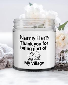 Thank you candle| It takes a village gift| Personalized thank you candle| Gift for Teacher Soy Wax Candle Jar 9oz - Thegiftio UK