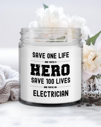 Hero Electrician Candle| Funny Candle for Electrician| Gag gift Soy Wax Candle Jar 9oz - Thegiftio UK