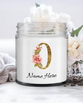 Personalized initial "O" monogram candle| candle for mom, sister bestie bridesmaid| scented candle gift| custom gold initial candle letter O Soy Wax Candle Jar 9oz - Thegiftio UK