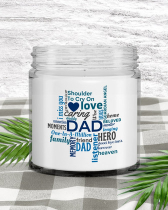 Memory candle deceased dad; memorial gift candle for dad - Thegiftio