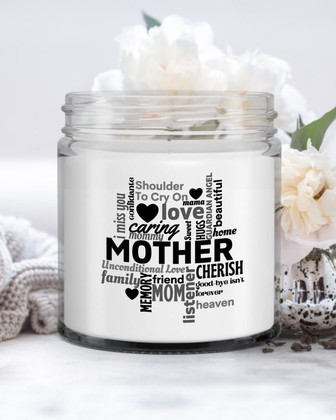 Memory candle deceased mother mom memorial gift candle for loved one - Thegiftio