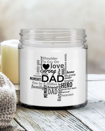 Memory candle deceased dad; memorial gift candle for dad - Thegiftio