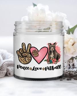 Pitbull Gifts, Gift For Pit Bull Lover, Pit Bull Candle, Peace Love Pitbull - Thegiftio UK