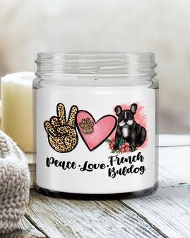 French Bulldog Gifts, Gift For Frenchie Lover, French Bulldog Candle, Peace Love French Bulldog - Thegiftio UK