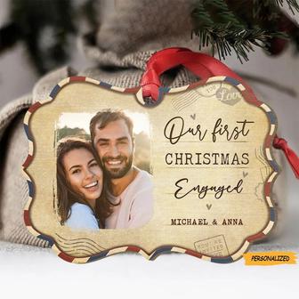 Our First Christmas Together, Personalized Custom Aluminum Photo Christmas Ornament, Gift For Couple, Anniversary, Engagement, Wedding Gift - Thegiftio UK