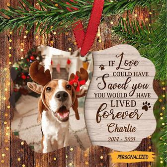 If Love Could Have Saved You Personalized Upload Photo Aluminum Ornament, Cardinal Memorial Gift For Dog Lover, Dog Memorial Gift - Thegiftio UK