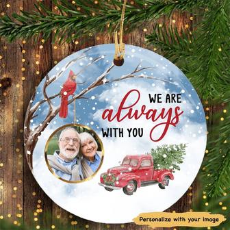 I Am Always With You Snow Christmas Photo Personalized Memorial Circle Ornament, Memories In Heaven, Bereavement Gift, Remembrance Gift - Thegiftio