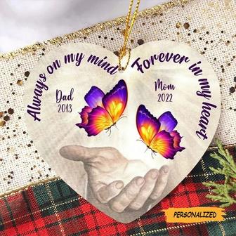 Butterfly The Moment Your Heart Stopped Mine Changed Forever, Personalized Memorial Butterfly Ornament, Memorial Gift for Mom Loss, Dad Loss - Thegiftio UK