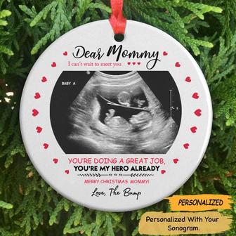 Christmas Day Gift for Mommy to be, Sonogram Circle Ornament, New Mom Gift, Bump's First Christmas, Expecting Mom Gift, Gift From The Bump - Thegiftio UK