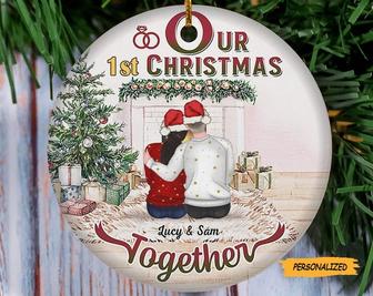 Christmas Family Couple First Christmas Together, Personalized Custom Couple 1st Christmas Ornament, Gift for Couple, Wife, Husband - Thegiftio UK