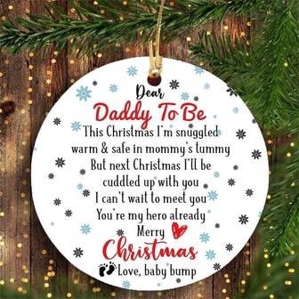 Christmas Gift For Daddy To Be My Hero Ornament, Bump's First Christmas, New Dad Gift, Pregnancy Gift, Expecting Dad Gift, Gift For New Dad - Thegiftio UK