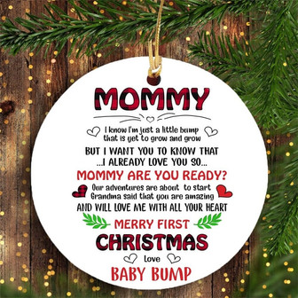 Christmas Gift For Mommy To Be Just A Bump Ornament, Bump's First Christmas, New Mom Gift, Pregnancy Gift, Expecting Mom Gift - Thegiftio