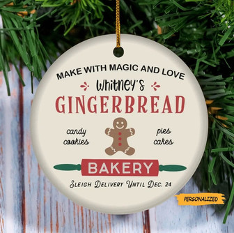 Christmas Ornaments, Gingerbread Bakery, Christmas Cookies, Bakery Ornament, Custom Family Gift, Christmas Decoration, Personalized Gift - Thegiftio UK