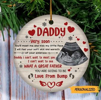 Daddy Very Soon You’ll Meet Me, Personalized Ultrasound Photo Ornament, New Dad Gift, First Time Dad Gift, Gift For Expecting Dad - Thegiftio UK