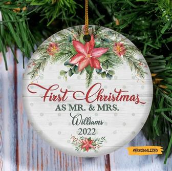 First Christmas Married, Personalized Married Christmas Ornament, Custom Mr And Mrs Ornament, Christmas Gift for Couple, Christmas Keepsake - Thegiftio UK