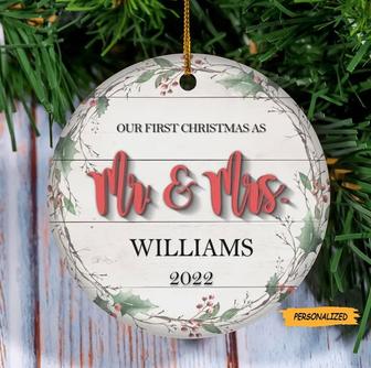 Our First Christmas as Mr and Mrs, Personalized Married Christmas Ornament, Just Married Ornament, Wedding Gift, First Christmas Decoration - Thegiftio UK