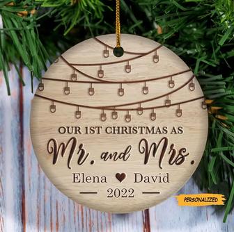Our First Christmas as Mr and Mrs Ornament, Personalized Ornament, First Married Christmas Ornament, Wedding Gift Keepsake, Newlywed Gift - Thegiftio UK