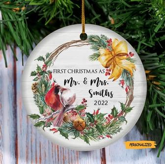 First Christmas as Mr. and Mrs. Ornament,Couple Cardinal Ornament,Personalized Ornament,Keepsake,Christmas Ornament,Wedding Gift,Couple Gift - Thegiftio UK