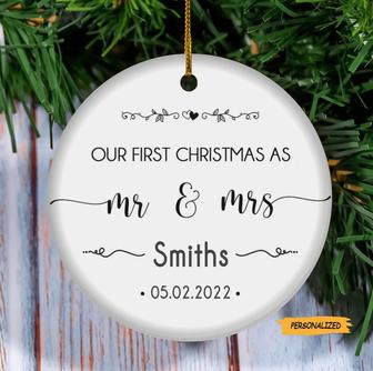 Our First Christmas as Mr. and Mrs. Ornament, Personalized Ornament, Just Married Ornament, Christmas Ornament, Wedding Gift, Couple Gift - Thegiftio UK