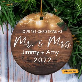 Our First Christmas as Mr and Mrs, Personalized Wedding Ornament, Married Christmas Ornament, Christmas Keepsake, Wedding Gift, Couple Gift - Thegiftio UK