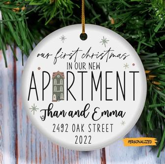 Our First Christmas in Our New Apartment, Personalized Custom New Home Christmas Ornament, Christmas Keepsake For Couple,Gift For Homeowners - Thegiftio UK