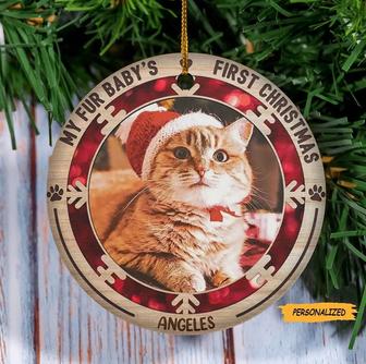My Fur Baby’s First Christmas, Personalized Custom Photo Christmas Ornament, Upload Image, Gift For Pet Lovers, Christmas Gift - Thegiftio UK