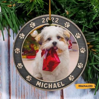 Have A Furry Merry Christmas, Personalized Custom Photo Christmas Ornament, Upload Image, Gift For Pet Lovers, Christmas Gift - Thegiftio UK