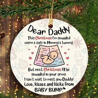 Gift For Dad To Be Next Christmas I’ll Be Snuggled In Your Arms Ornament, Bump's First Christmas, New Dad Gift, Expecting Dad Gift - Thegiftio UK