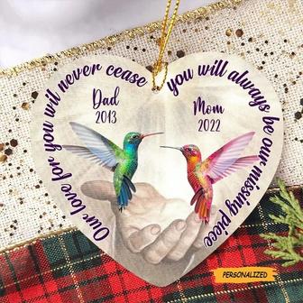 Hummingbird The Moment Your Heart Stopped Mine Changed Forever, Personalized Memorial Cardinal Ornament, Memory Gift For Mom Loss, Dad Loss - Thegiftio UK