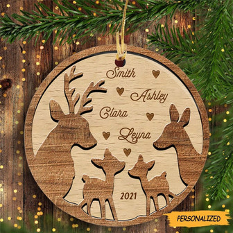 Hunting Christmas Personalized Ornament, Custom Family Deer Gift, Mommy and Daddy Gift, New Parent Gift, Gift For Christmas Family - Thegiftio