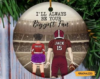 I’ll Always Be Your Biggest Fan, Personalized Cheerleader Christmas Ornament, Birthday Gift For Sons, Daughter, US Football Players